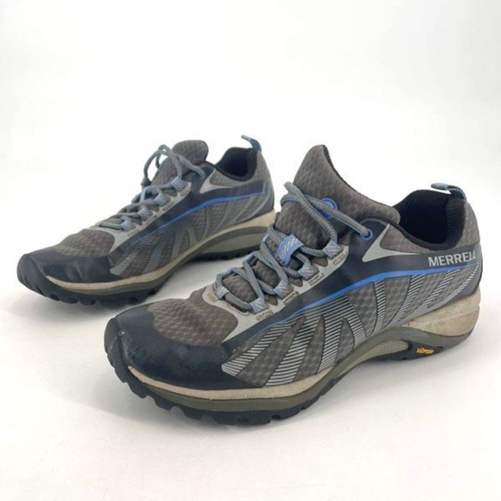 Merrell Women's Siren Edge Vibram Hiking Trail Sneakers Shoes Gray Blue Size 8